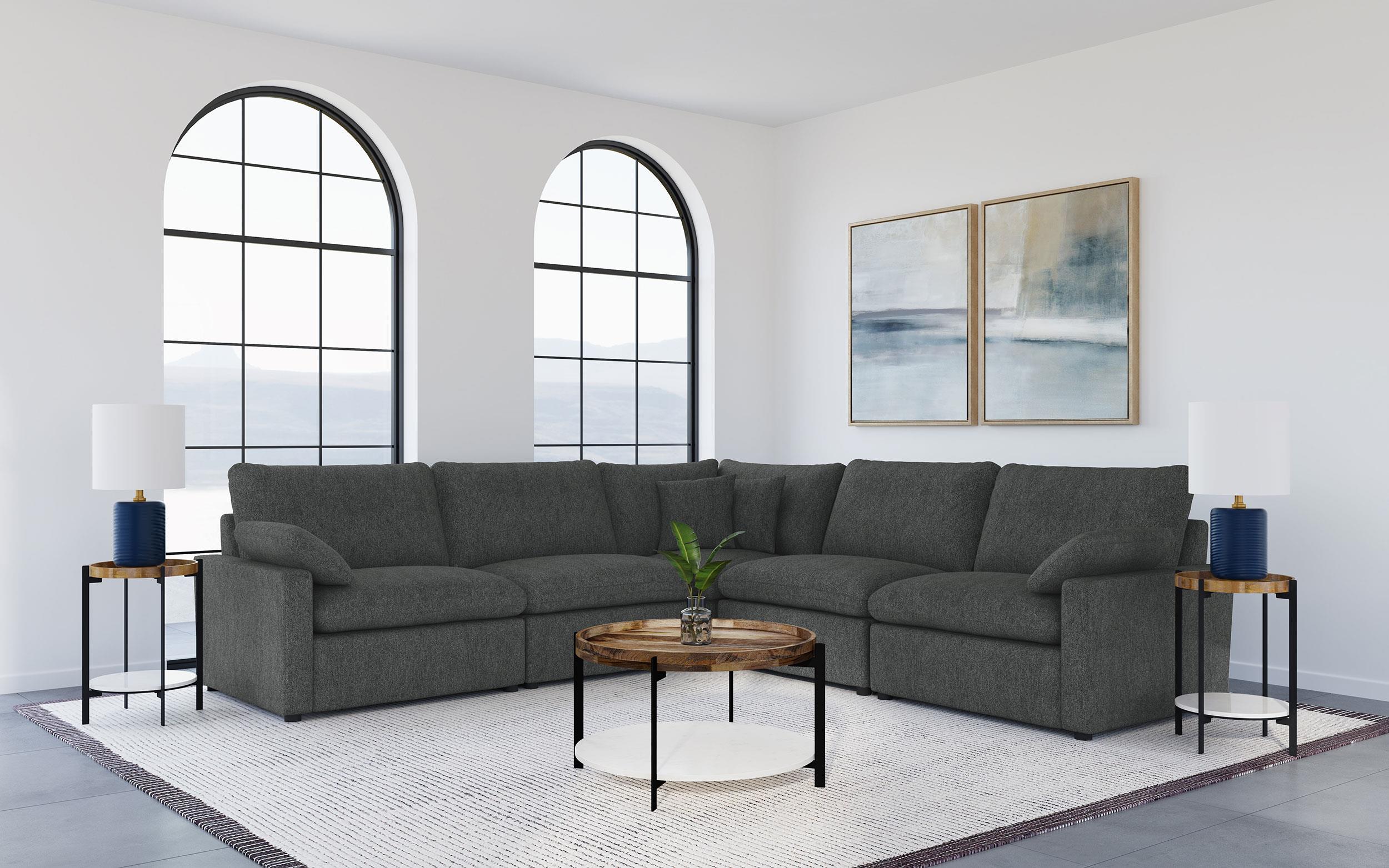 Coaster Collins Dark Gray 5-Piece Modular Power Reclining