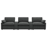 Collins Dark Gray 5-Piece Power Reclining Home Theater Seating from Coaster - Luna Furniture