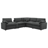 Collins Dark Gray 6-Piece Modular Power Reclining Sectional from Coaster - Luna Furniture