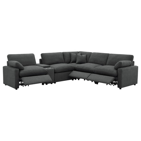 Collins Dark Gray 6-Piece Modular Power Reclining Sectional from Coaster - Luna Furniture