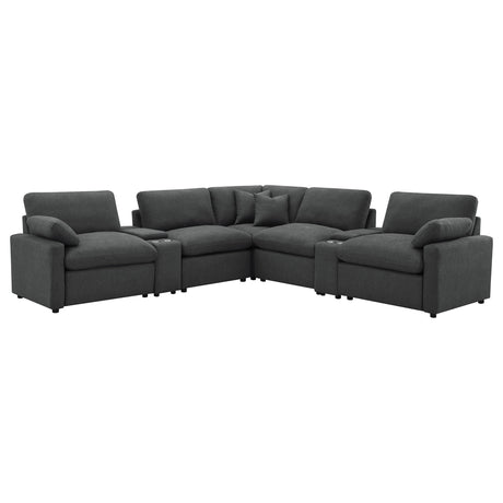 Collins Dark Gray 7-Piece Modular Power Reclining Sectional from Coaster - Luna Furniture