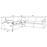 Collins Gray 5-Piece Modular Power Reclining Sectional Sofa from Coaster - Luna Furniture