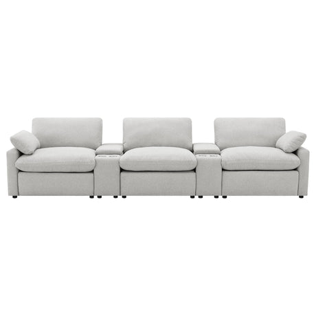 Collins Gray 5-Piece Power Reclining Home Theater Seating from Coaster - Luna Furniture