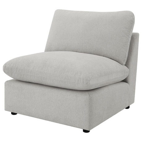 Collins Gray Upholstered Armless Chair from Coaster - Luna Furniture