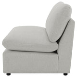 Collins Gray Upholstered Armless Chair from Coaster - Luna Furniture