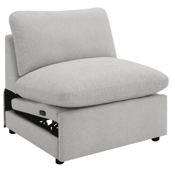 Collins Upholstered Armless Power Recliner Grey