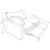 Collins Upholstered LAF Power Recliner Grey from Coaster - Luna Furniture