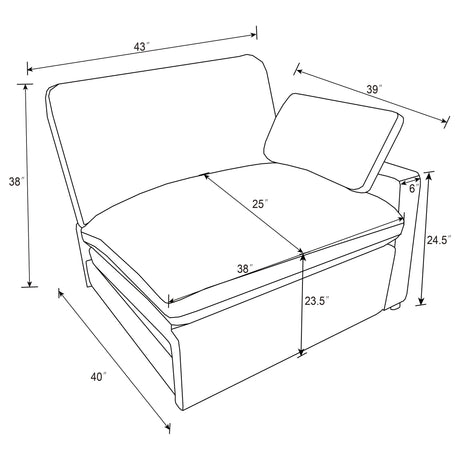 Collins Upholstered RAF Power Recliner Grey from Coaster - Luna Furniture