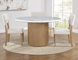 Colvin Toffee/White Round Marble Top Dining Room Set from Steve Silver - Luna Furniture