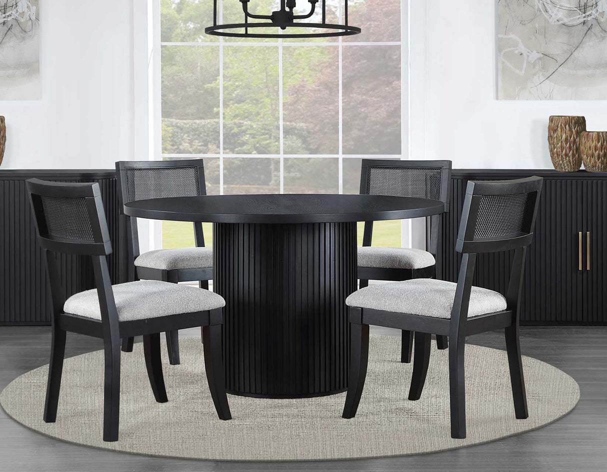 Colvin 5-Piece 52-inch Round Dining Set, Black from Steve Silver - Luna Furniture