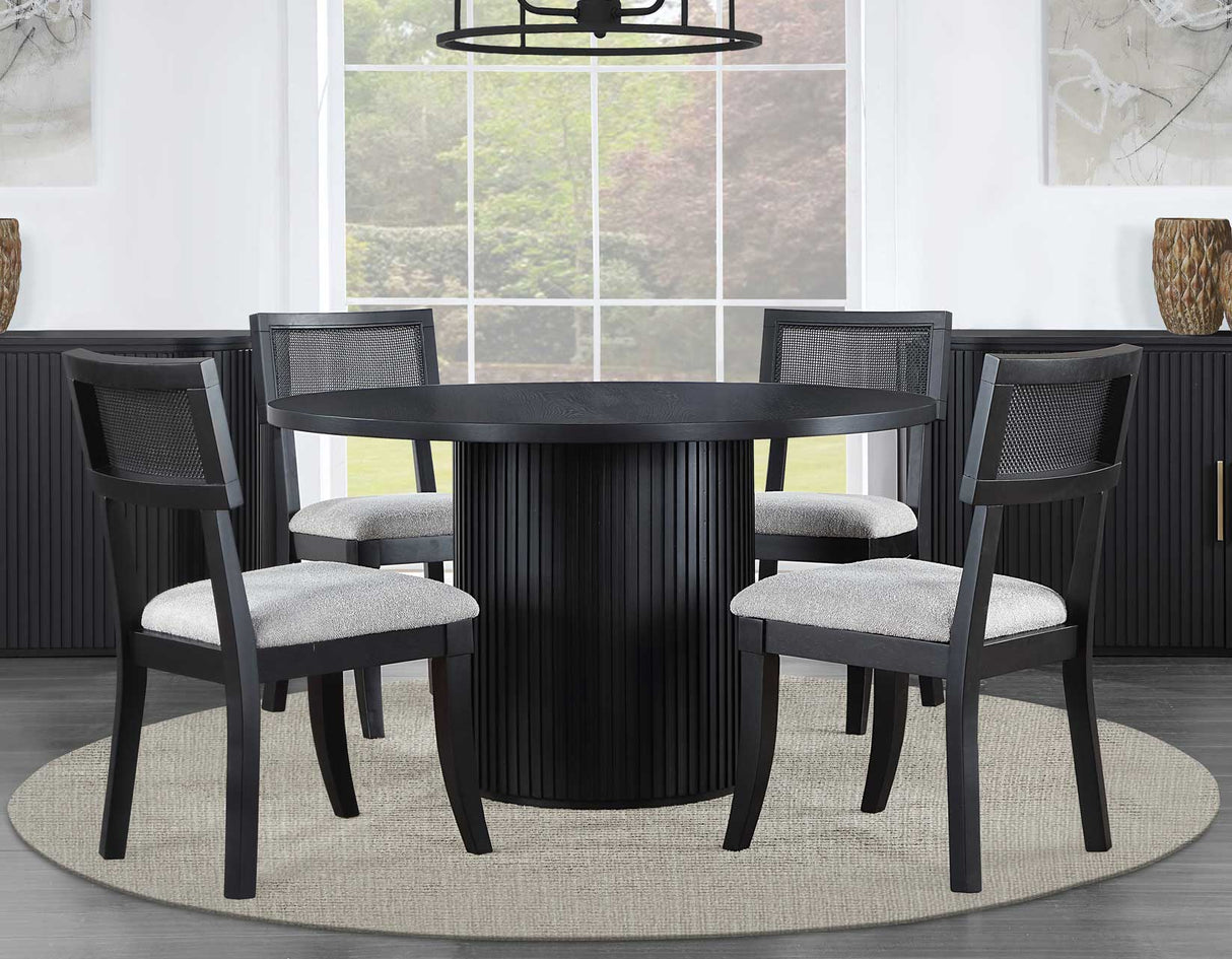 Colvin 5-Piece 52-inch Round Dining Set, Black from Steve Silver - Luna Furniture
