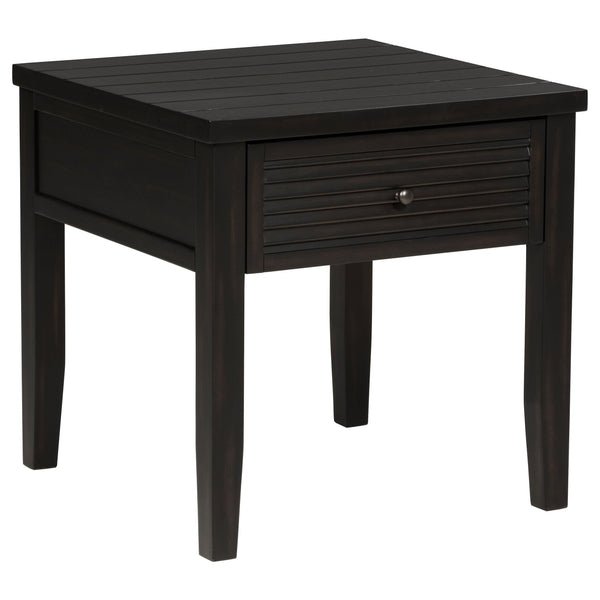 Concord Distressed Java 1-Drawer Square End Table