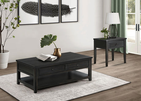 Concord Distressed Java 1-Drawer Square End Table from Coaster - Luna Furniture