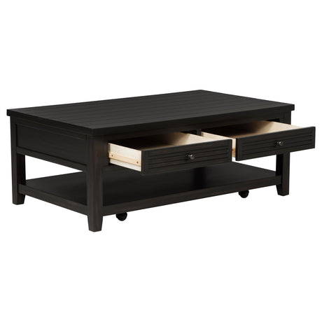 Concord Distressed Java 2-Drawer Rectangular Coffee Table from Coaster - Luna Furniture