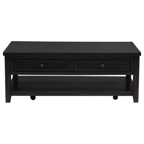 Concord Distressed Java 2-Drawer Rectangular Coffee Table from Coaster - Luna Furniture
