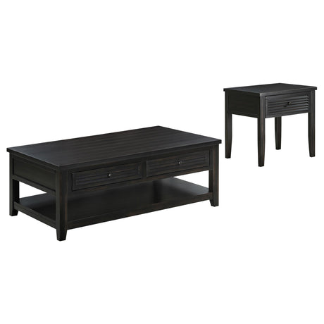 Concord Distressed Java 2-Piece Coffee and End Table Set from Coaster - Luna Furniture