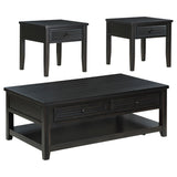 Concord Distressed Java 3-Piece Coffee and End Table Set from Coaster - Luna Furniture