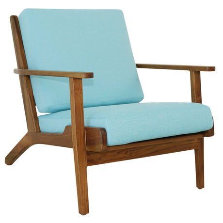 Connor Sky Blue Linen Solid Wood Lounge Chair from Midinmod - Luna Furniture