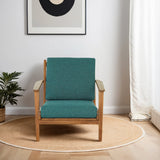 Connor Teal Linen Solid Wood Lounge Chair from Midinmod - Luna Furniture