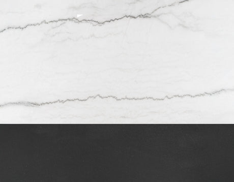 Conrad 48″ White Marble Top Dining Table with Black Conical Base from Steve Silver - Luna Furniture