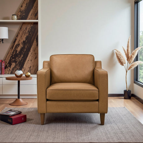 Cooper Tan Leather Lounge Chair from Midinmod - Luna Furniture