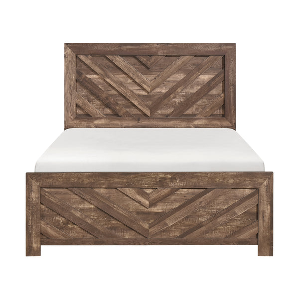 Corbin Brown Crossbuck Queen Panel Bed