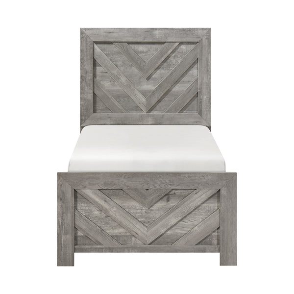 Corbin Gray Crossbuck Twin Panel Bed