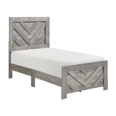 Corbin Gray Crossbuck Twin Panel Bed from Homelegance - Luna Furniture