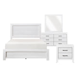 Corbin White 4-Piece Bedroom Set (Queen Bed, Nightstand, Dresser, Mirror) from Homelegance - Luna Furniture