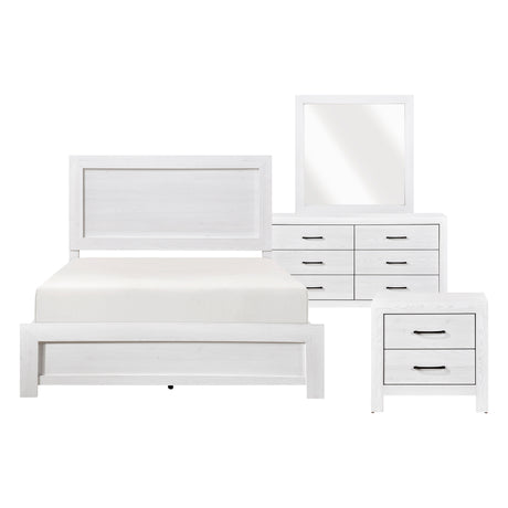 Corbin White 4-Piece Bedroom Set (Queen Bed, Nightstand, Dresser, Mirror) from Homelegance - Luna Furniture