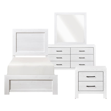 Corbin White 4-Piece Youth Bedroom Set (Twin Bed, Nightstand, Dresser, Mirror) from Homelegance - Luna Furniture