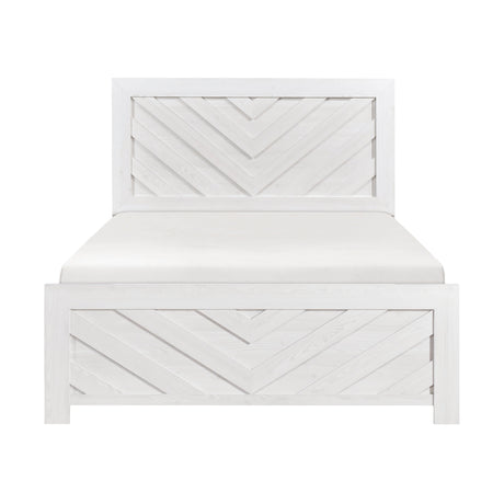Corbin White Crossbuck Queen Panel Bed from Homelegance - Luna Furniture