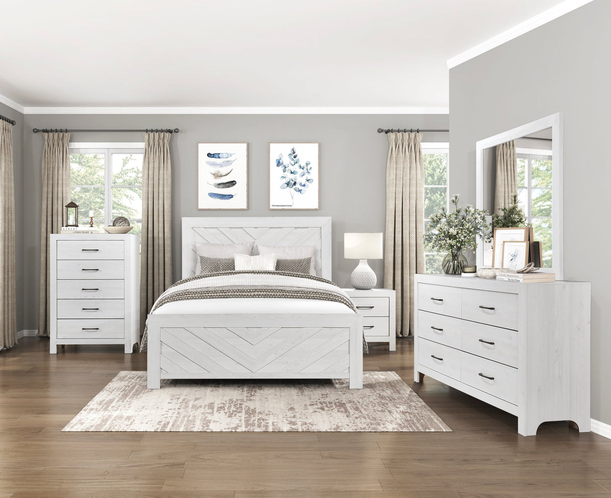 Corbin White Crossbuck Queen Panel Bed from Homelegance - Luna Furniture