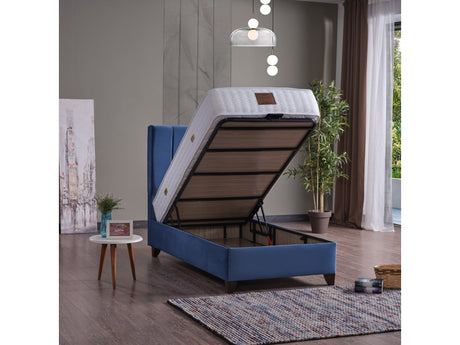 Cordoba Twin Storage Bed With Headboard in Light Blue from Furnia - Luna Furniture