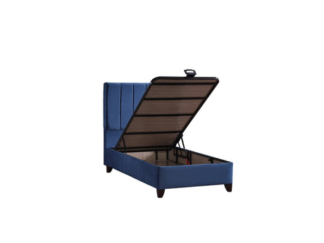 Cordoba Light Blue Queen Storage Bed with Headboard from Furnia - Luna Furniture