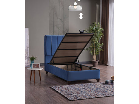 Cordoba Light Blue Queen Storage Bed with Headboard from Furnia - Luna Furniture