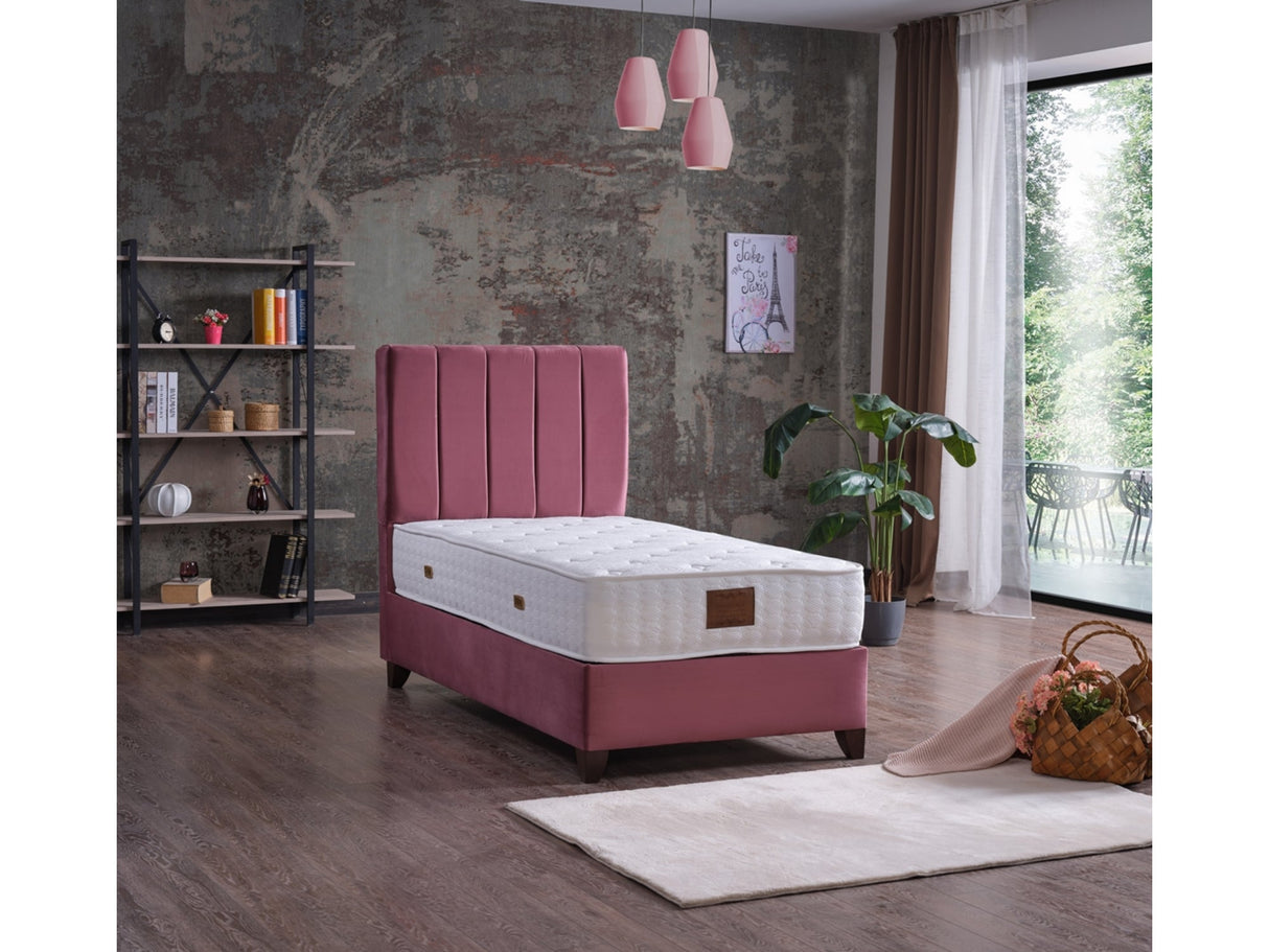 Cordoba Full Storage Bed With Headboard in Dusty Rose from Furnia - Luna Furniture