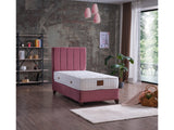 Cordoba Twin Storage Bed With Headboard in Dusty Rose from Furnia - Luna Furniture
