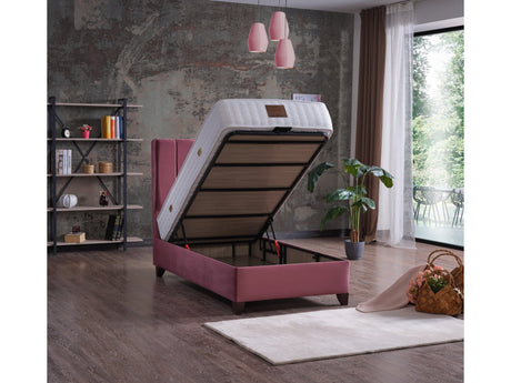 Cordoba Full Storage Bed With Headboard in Dusty Rose from Furnia - Luna Furniture