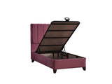 Cordoba Dusty Rose Queen Storage Bed with Headboard from Furnia - Luna Furniture