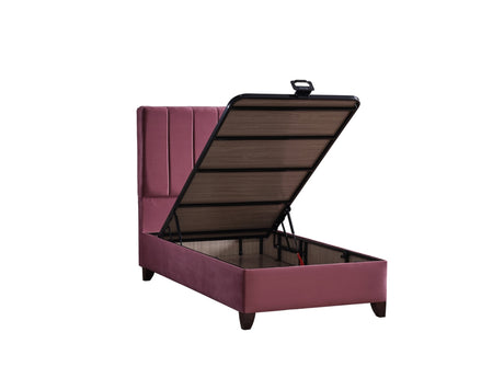 Cordoba Dusty Rose Queen Storage Bed with Headboard from Furnia - Luna Furniture