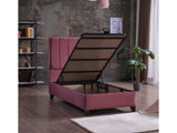 Cordoba Twin Storage Bed With Headboard in Dusty Rose from Furnia - Luna Furniture