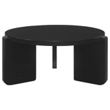 Cordova Black 2-Piece Solid Wood Coffee and End Table Set from Coaster - Luna Furniture