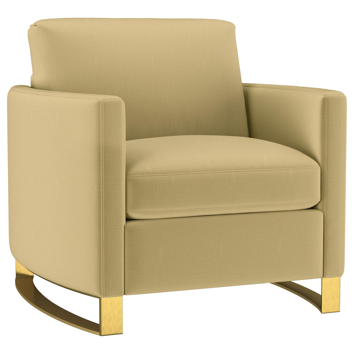 Corliss Camel Velvet Curved Track Arm Chair from Coaster - Luna Furniture