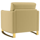 Corliss Camel Velvet Curved Track Arm Chair from Coaster - Luna Furniture