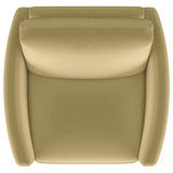 Corliss Camel Velvet Curved Track Arm Chair from Coaster - Luna Furniture