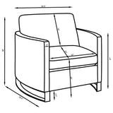 Corliss Camel Velvet Curved Track Arm Chair from Coaster - Luna Furniture