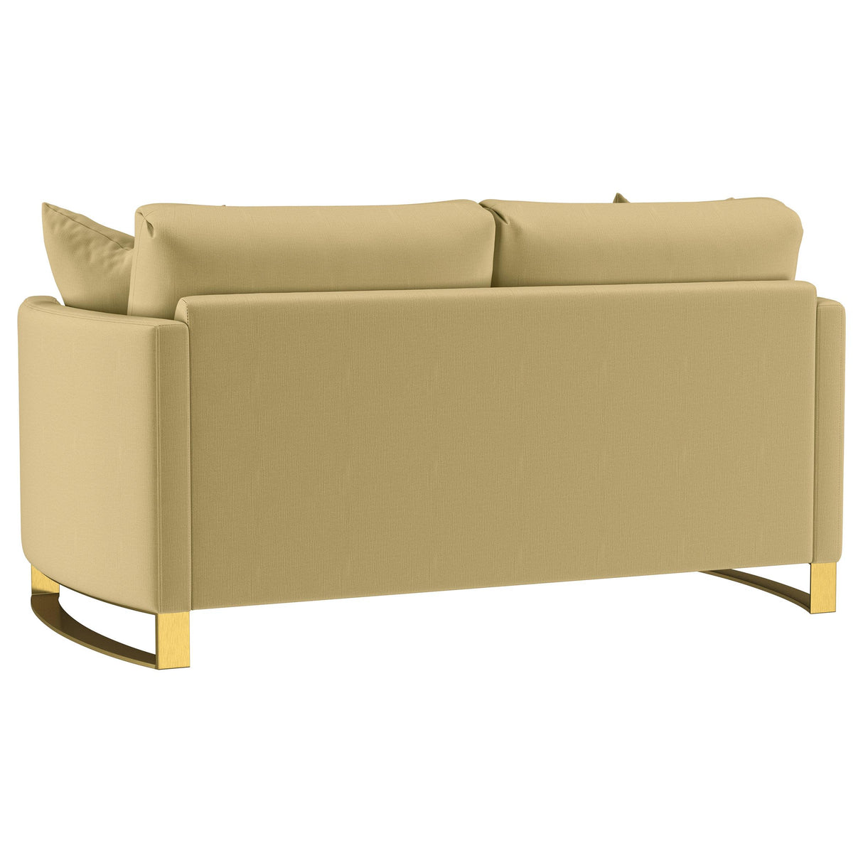 Corliss Camel Velvet Curved Track Arm Loveseat from Coaster - Luna Furniture