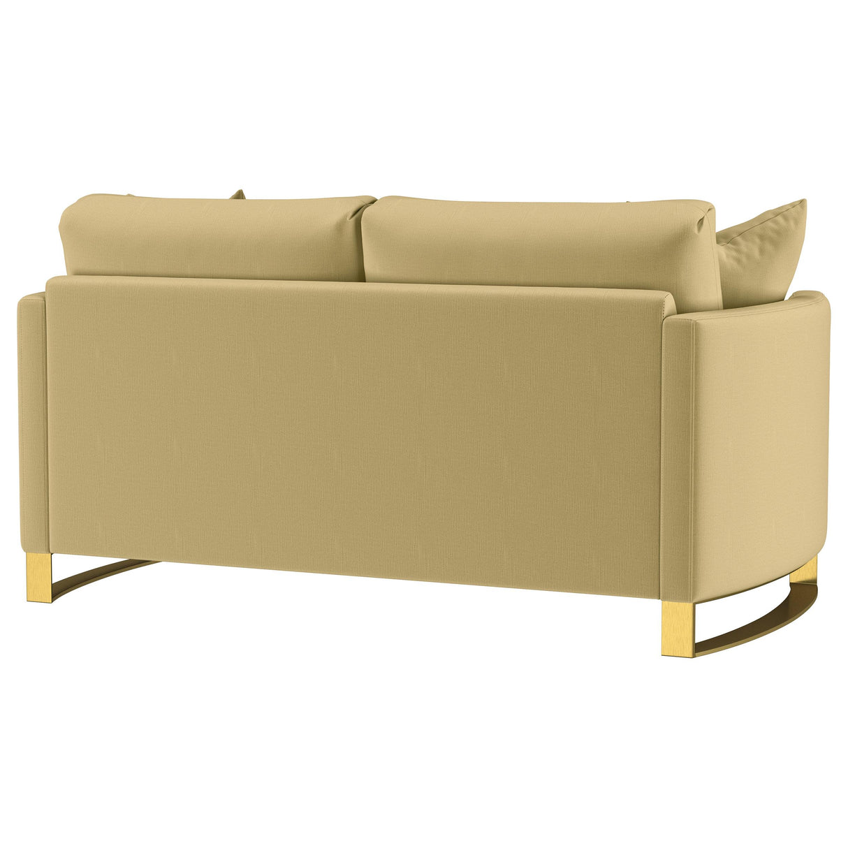 Corliss Camel Velvet Curved Track Arm Loveseat from Coaster - Luna Furniture