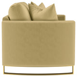 Corliss Camel Velvet Curved Track Arm Loveseat from Coaster - Luna Furniture